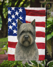 Load image into Gallery viewer, Gray Bouvier des Flandres American Flag Garden Flag