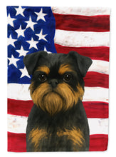 Load image into Gallery viewer, Black and Tan Brussels Griffon American Flag Garden Flag