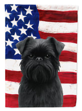 Load image into Gallery viewer, Black Brussels Griffon American Flag House Flag