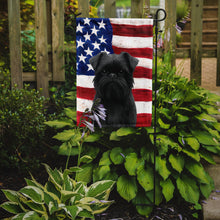 Load image into Gallery viewer, Black Brussels Griffon American Flag Garden Flag