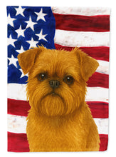 Load image into Gallery viewer, Red Brussels Griffon American Flag House Flag
