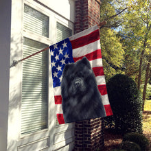 Load image into Gallery viewer, Black Chow Chow American Flag House Flag