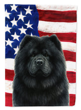 Load image into Gallery viewer, Black Chow Chow American Flag House Flag