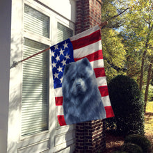Load image into Gallery viewer, Blue Chow Chow American Flag House Flag