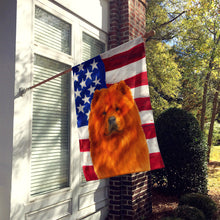 Load image into Gallery viewer, Red Chow Chow American Flag House Flag