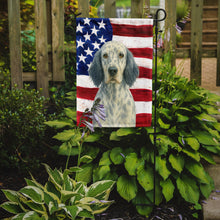Load image into Gallery viewer, Blue Belton English Setter American Flag Garden Flag