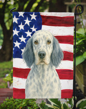 Load image into Gallery viewer, Blue Belton English Setter American Flag Garden Flag
