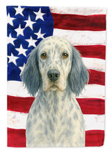 Load image into Gallery viewer, Blue Belton English Setter American Flag Garden Flag