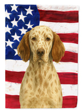 Load image into Gallery viewer, Liver Belton English Setter American Flag House Flag