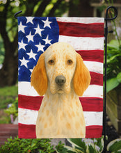 Load image into Gallery viewer, Orange Belton English Setter American Flag Garden Flag