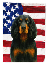 Load image into Gallery viewer, Gordon Setter American Flag Garden Flag