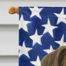 Load image into Gallery viewer, Brindle Irish Wolfhound American Flag House Flag