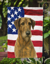 Load image into Gallery viewer, Brindle Irish Wolfhound American Flag Garden Flag