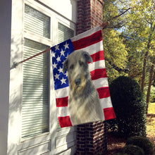 Load image into Gallery viewer, Gray Irish Wolfhound American Flag House Flag