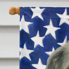 Load image into Gallery viewer, Gray Irish Wolfhound American Flag House Flag