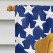 Load image into Gallery viewer, Wheaten Irish Wolfhound American Flag House Flag