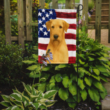 Load image into Gallery viewer, Wheaten Irish Wolfhound American Flag Garden Flag