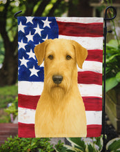 Load image into Gallery viewer, Wheaten Irish Wolfhound American Flag Garden Flag