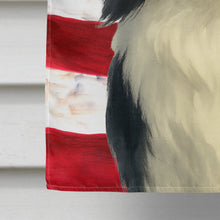 Load image into Gallery viewer, Black and White Japanese Chin American Flag House Flag