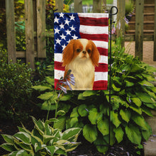 Load image into Gallery viewer, Red and White Japanese Chin American Flag Garden Flag