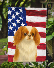Load image into Gallery viewer, Red and White Japanese Chin American Flag Garden Flag