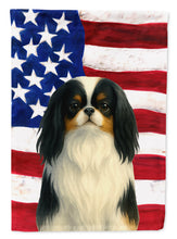 Load image into Gallery viewer, Tricolor Japanese Chin American Flag Garden Flag