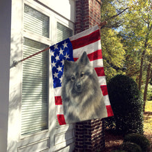Load image into Gallery viewer, Keeshond American Flag House Flag