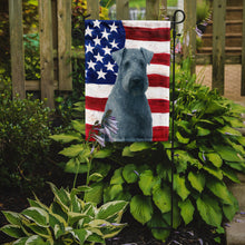 Load image into Gallery viewer, Kerry Blue Terrier American Flag Garden Flag