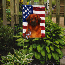 Load image into Gallery viewer, Red Leonberger American Flag Garden Flag