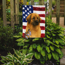 Load image into Gallery viewer, Sandy Leonberger American Flag Garden Flag