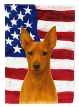 Load image into Gallery viewer, Red Miniature Pinscher American Flag House Flag
