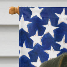 Load image into Gallery viewer, Black and Tan Norfolk Terrier American Flag House Flag