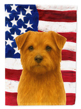 Load image into Gallery viewer, Red Norfolk Terrier American Flag House Flag
