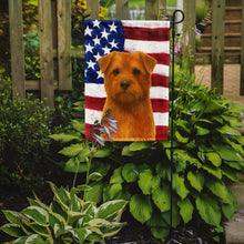 Load image into Gallery viewer, Red Norfolk Terrier American Flag Garden Flag