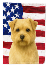 Load image into Gallery viewer, Wheaten Norfolk Terrier American Flag House Flag
