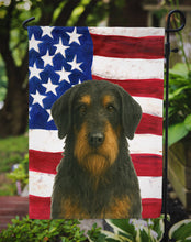 Load image into Gallery viewer, Black and Tan Otterhound American Flag Garden Flag