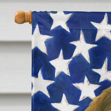 Load image into Gallery viewer, Grizzle and Tan Otterhound American Flag House Flag