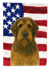 Load image into Gallery viewer, Grizzle and Tan Otterhound American Flag House Flag