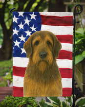 Load image into Gallery viewer, Grizzle and Tan Otterhound American Flag Garden Flag