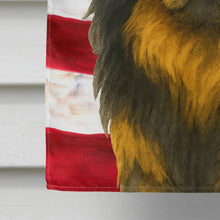 Load image into Gallery viewer, Black and Tan Pekingese American Flag House Flag