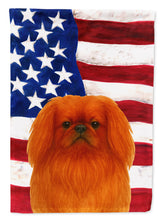 Load image into Gallery viewer, Red Pekingese American Flag House Flag