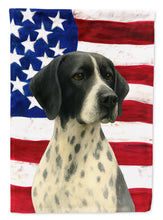 Load image into Gallery viewer, Black and White Pointer American Flag House Flag