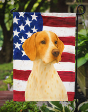 Load image into Gallery viewer, Orange and White Pointer American Flag Garden Flag