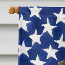 Load image into Gallery viewer, Black and White Portuguese Water Dog American Flag House Flag