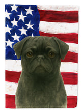 Load image into Gallery viewer, Black Pug American Flag House Flag