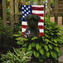 Load image into Gallery viewer, Black Pug American Flag Garden Flag