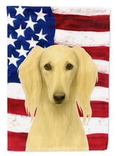 Load image into Gallery viewer, Cream Saluki American Flag Garden Flag