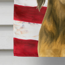 Load image into Gallery viewer, Grizzle and Tan Saluki American Flag House Flag