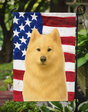 Load image into Gallery viewer, Cream Samoyed American Flag Garden Flag