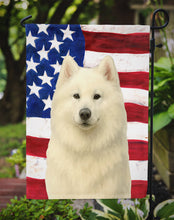 Load image into Gallery viewer, White Samoyed American Flag Garden Flag